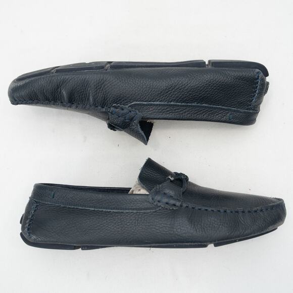 Ted Baker Ottro Blue Pebbled Leather Driver Loafers Shoes Size 10 - Picture 6 of 11
